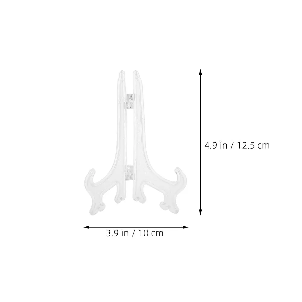 24개 투명 이젤 스탠드 클리어 플라스틱 5인치 사진 홀더 디스플레이 랙 가정 사무실 장식용 플레이트 프레임 데스크탑