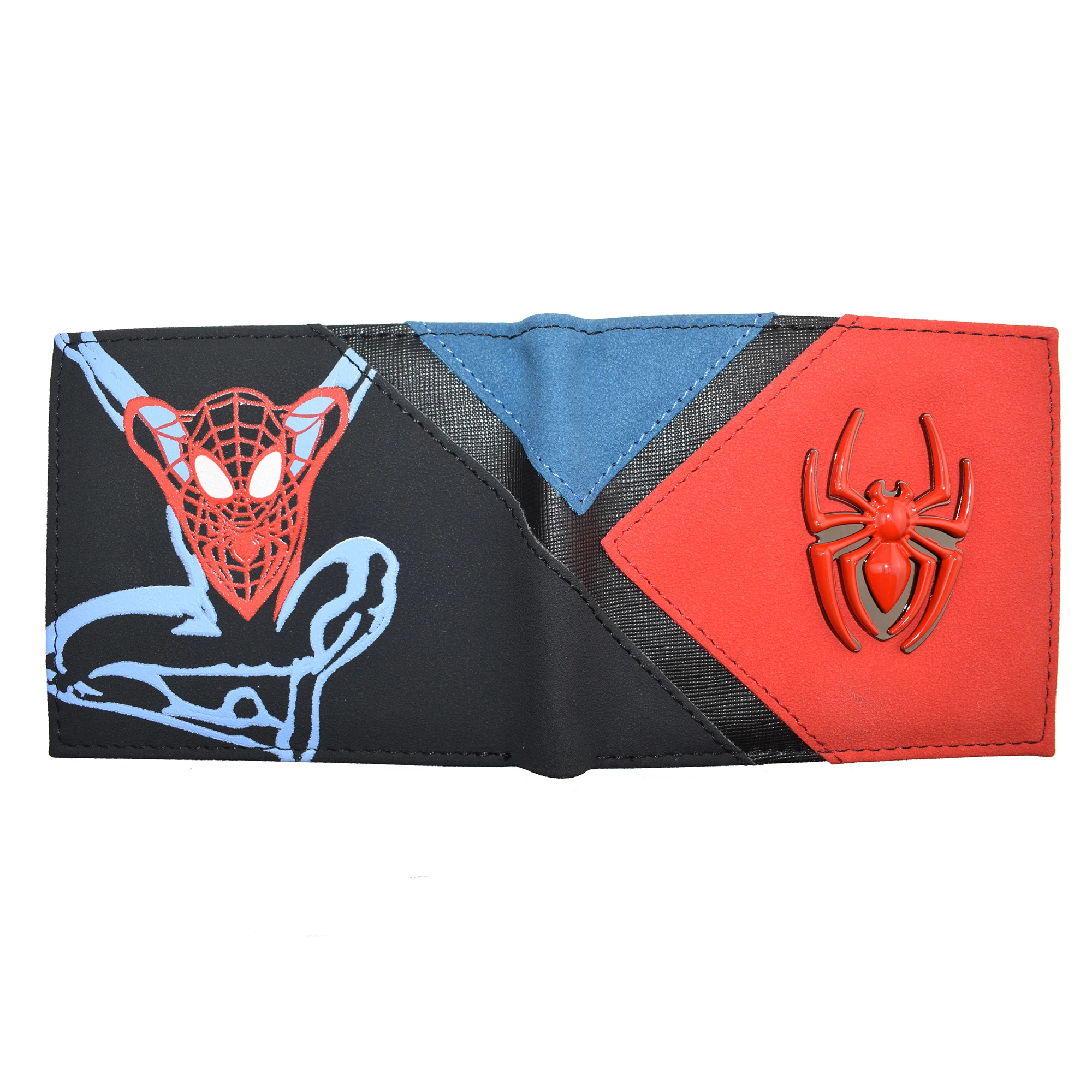 Portafoglio Marvel di fumetti di Design in metallo di alta qualità borsa Spiderman in pelle PU con tasca portamonete con cerniera