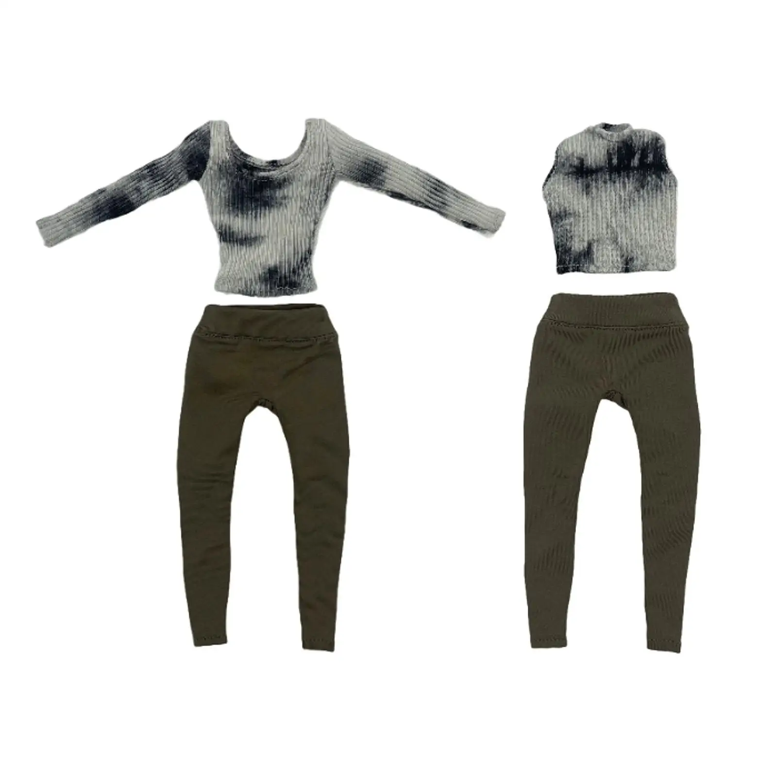 

2x Fashion 1/6 Top and Pants Miniature Clothing for 12 inch Figures Dress up