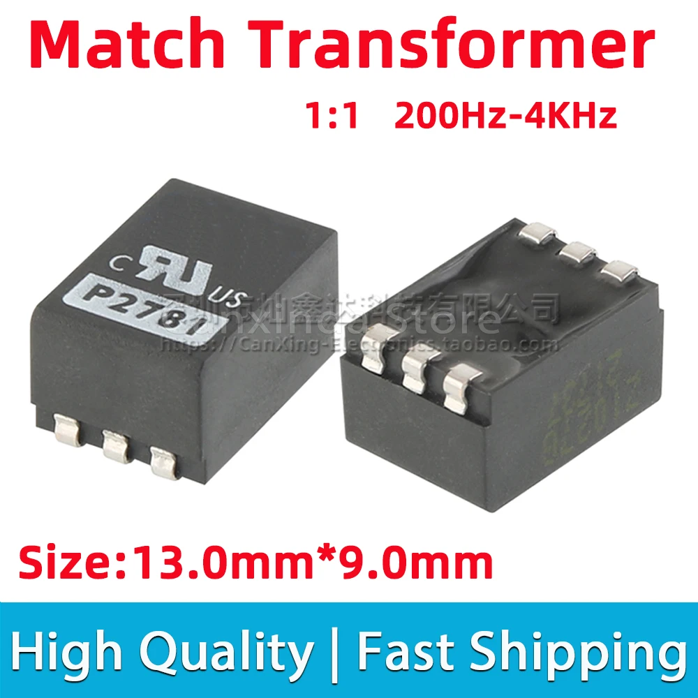 

2pcs P2781 Digital Signal Audio Line Matching Transformer 600 : 600 Ohm 1:1 Isolation Transformer Isolator 200Hz-4kHz 6 Pin