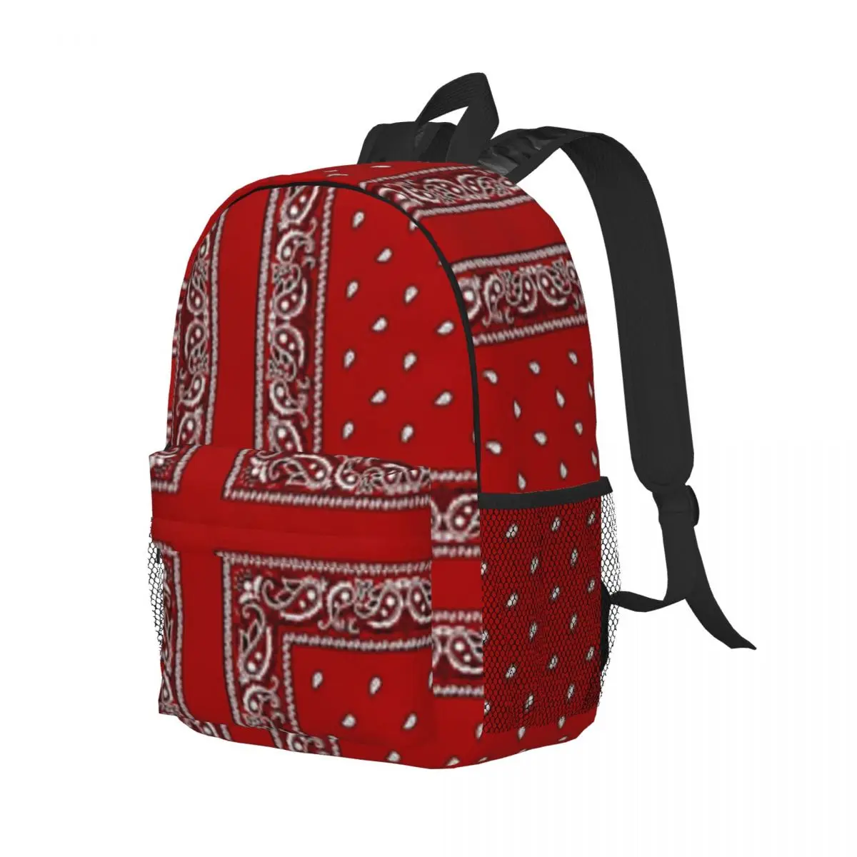 Red Bandana New Fashion High Capacity Waterproof College Backpack Trendy Laptop Travel Book Bag 15inch