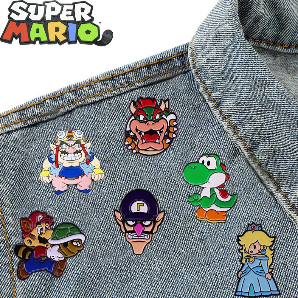 

Super Mary Series Cartoon Brooch Mario Bros Luigi Yoshi Anime Enamel Pin Badge Accessories Shirt Bag Jewelry Decoration Gifts