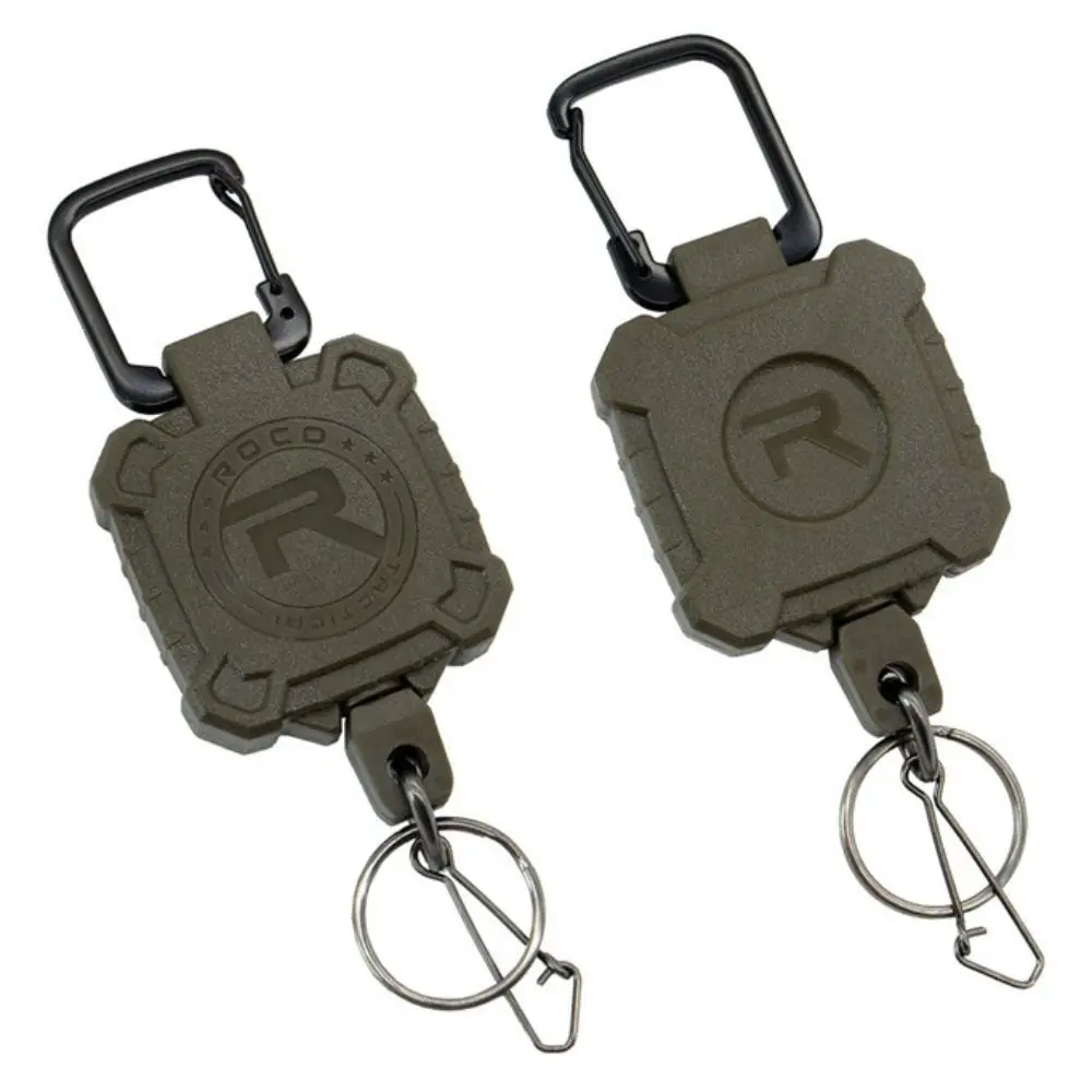 Steel Wire Rope Retractable Keychain High Strength Multi-Function Easy-to-pull Buckle Elastic Anti-theft Badge Holder ID Card