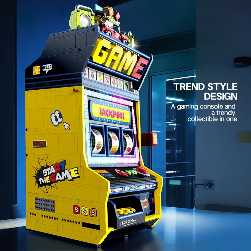 3571PCS 과일 아케이드 빌딩 블록 레트로 게임 콘솔 모델 장난감 조립 벽돌 파티 용품 어린이를위한 크리스마스 선물 성인