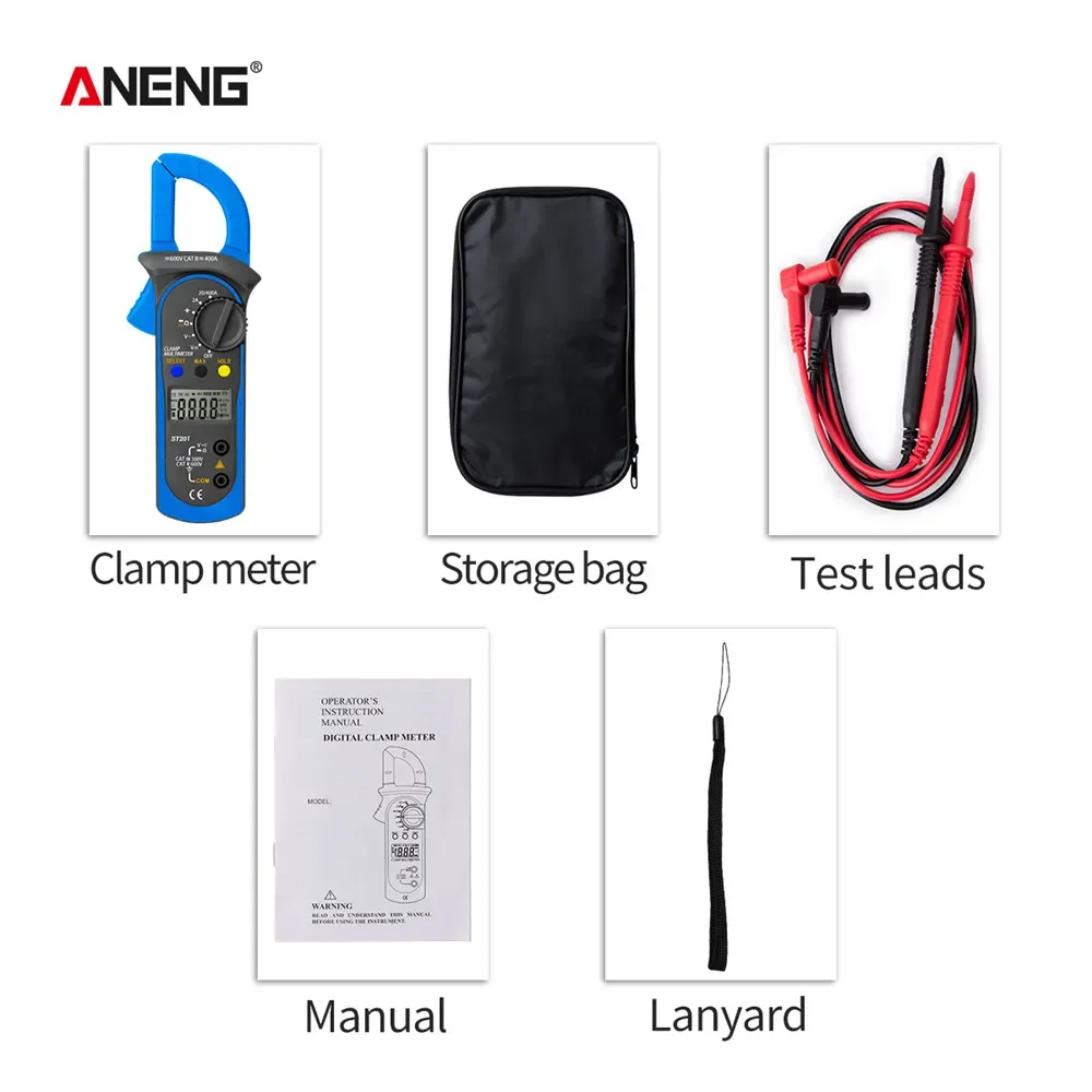 ANENG ST201 Digital Clamp Multimeter Transistor Capacitor Tester Automotive Electrical Capacitance Meters Ammeter Voltmeter