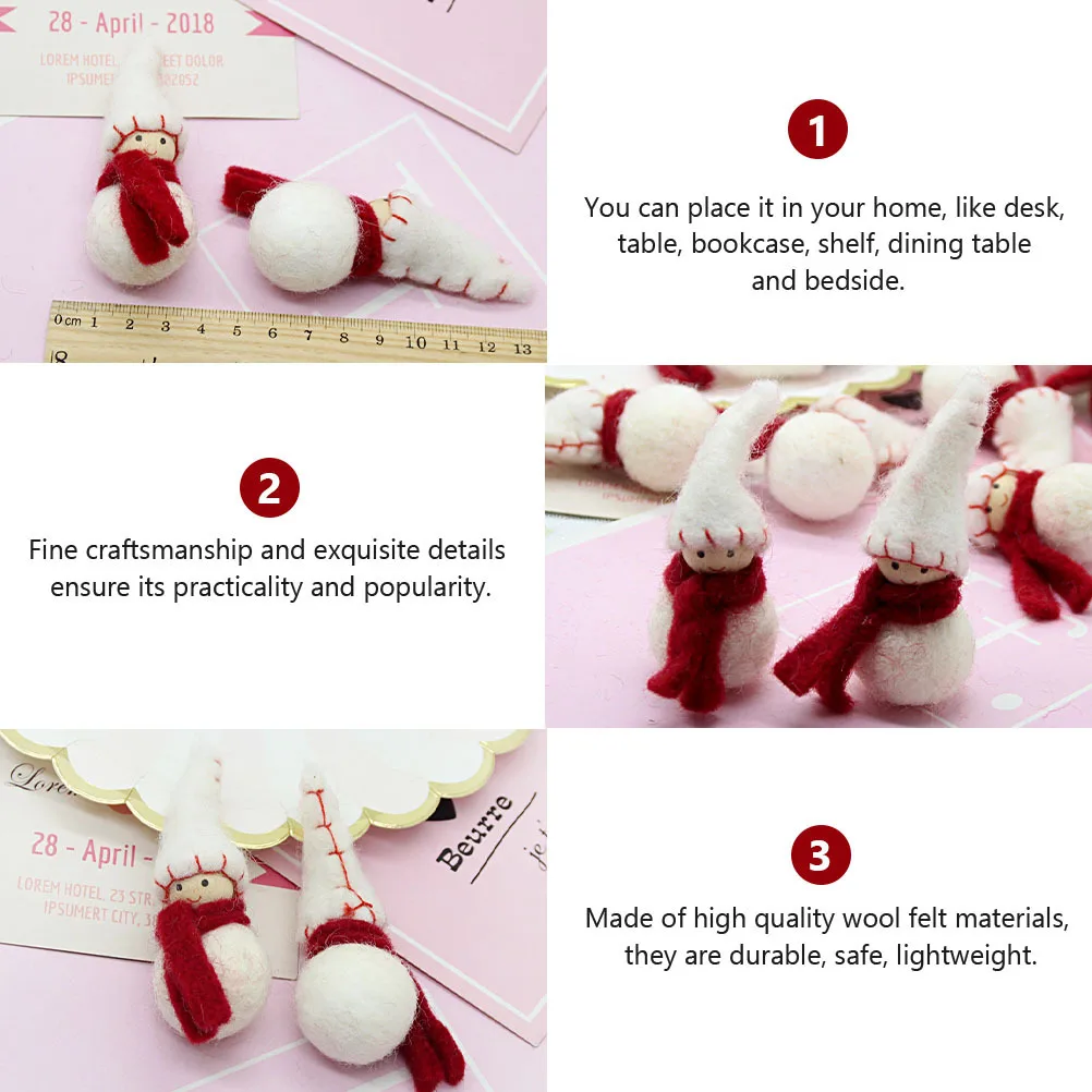 5 قطعة ورأى الصوف ثلج الحلي زينة عيد الميلاد زينة سطح المكتب الصغيرة عطلة الحرف هدايا عيد الميلاد ديكور المنزل