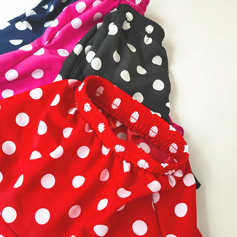 Ruffled Polka Dot Children\'s Pleated Skirts Chiffon Summer Girls Mini Skirt Kids Clothing