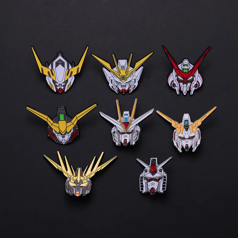 Broche de aleación de Robot periférico de Anime Gundam, colección de insignias de personajes creativos personalizados, adornos de regalo, 8 piezas