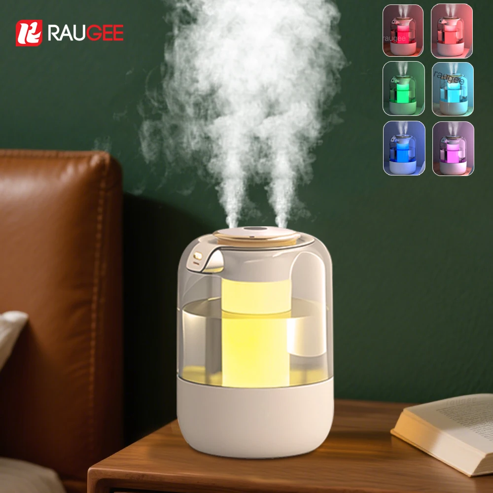 

Увлажнитель воздуха 2,2 л, домашний увлажнитель воздуха большой емкости с двойным распылителем, USB-бесшумный увлажнитель тумана с 7 ночниками