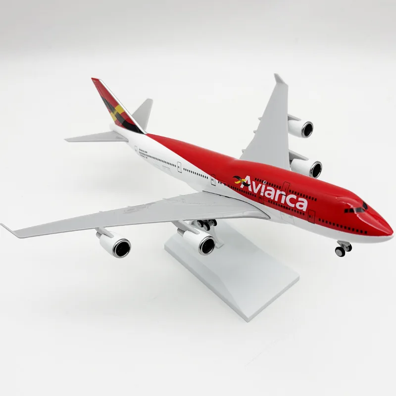 boeing-747-avianca-colombia-1-200-scale-resin-31cm-aircraft-model-aviation-gift-collectible-toys-for-children-miniature