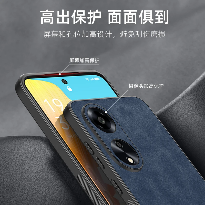 Étui antichoc en cuir pour OPPO A1 Pro A1Pro, coque de protection de téléphone, cadre en silicone, mode luxe, original