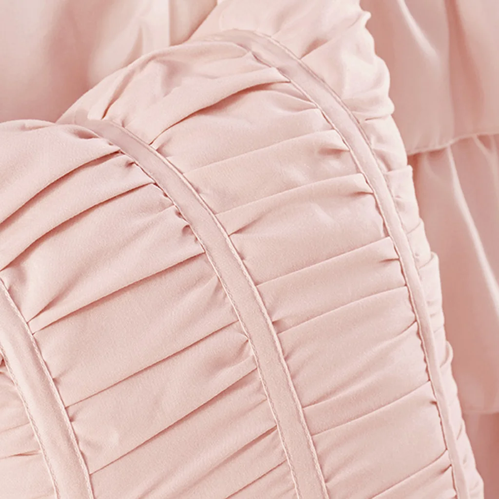 Solid Blush Ruffle Comforter Set