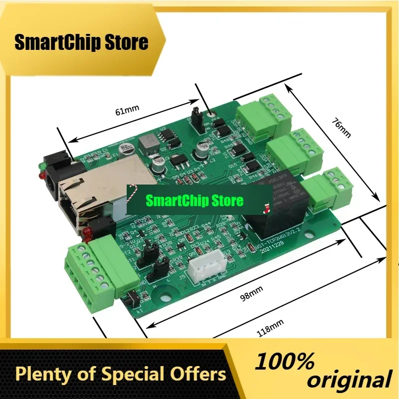 SmCpHot Sale ! TCP/IP To 2 Channel Wiegand 1 Relay Output Controller With 2 Inputs TCP/IP Single Door Access Controller Board