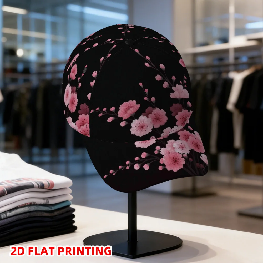 Baseball Cap Featuring a Spring Cherry Blossom Branch a Distinctive Street Style Design Adjustable Fit Stylish Patterns