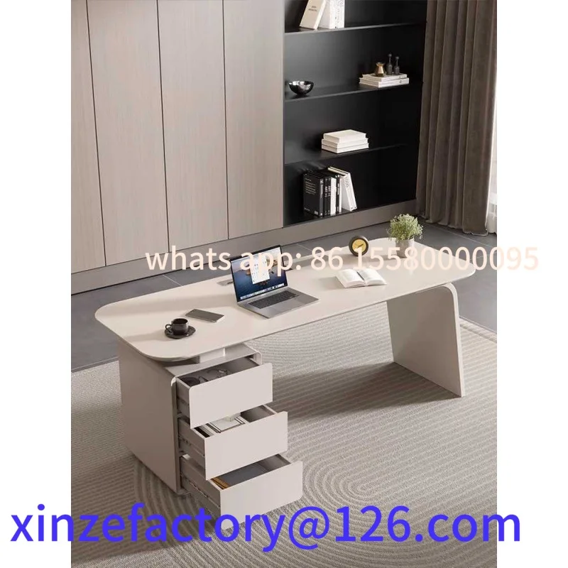 

Customizable bedroom simple modern light luxury rectangular minimalist desk solid wood