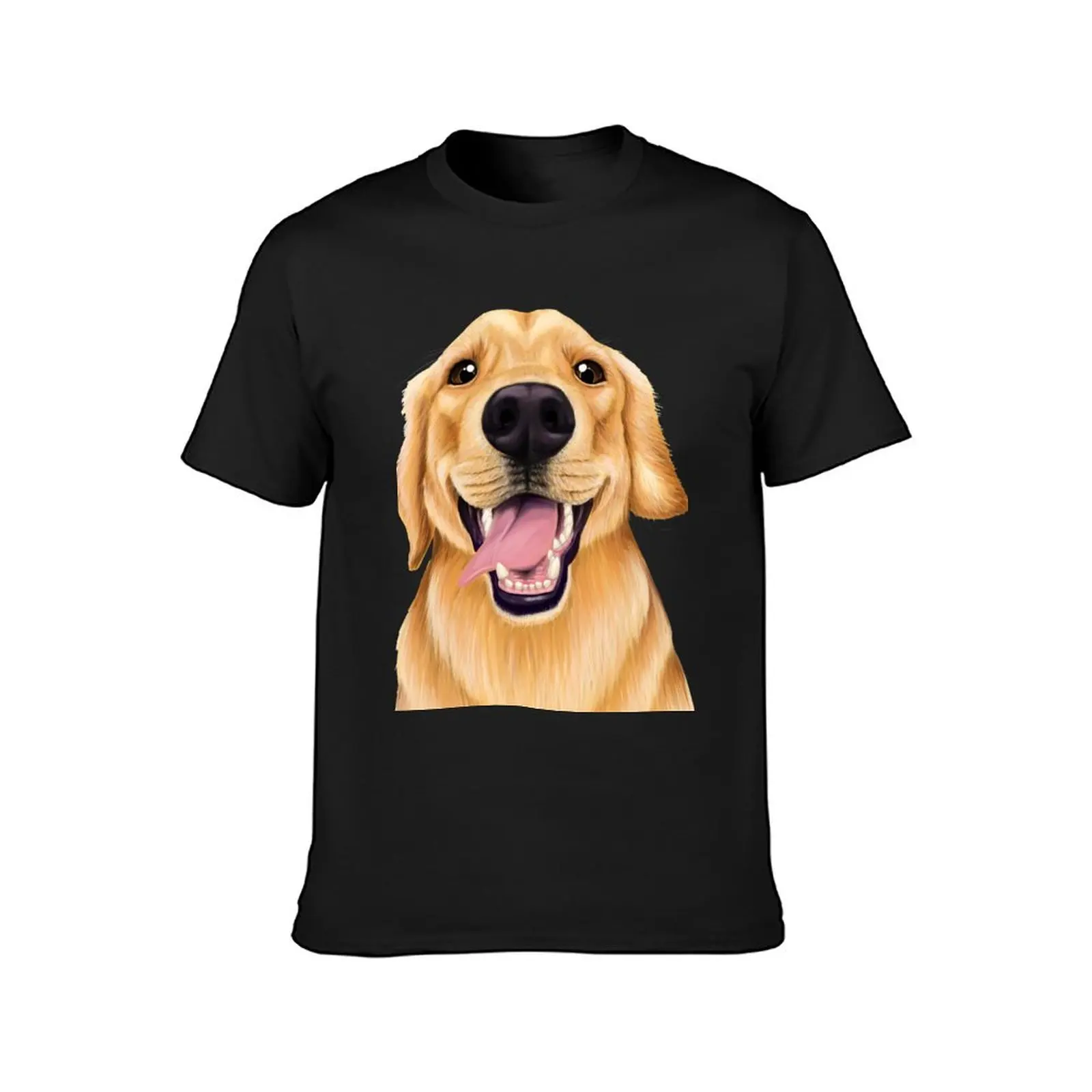 Golden Retriever- Up close dog T-Shirt plus size tops Short sleeve tee cute tops customs men clothings