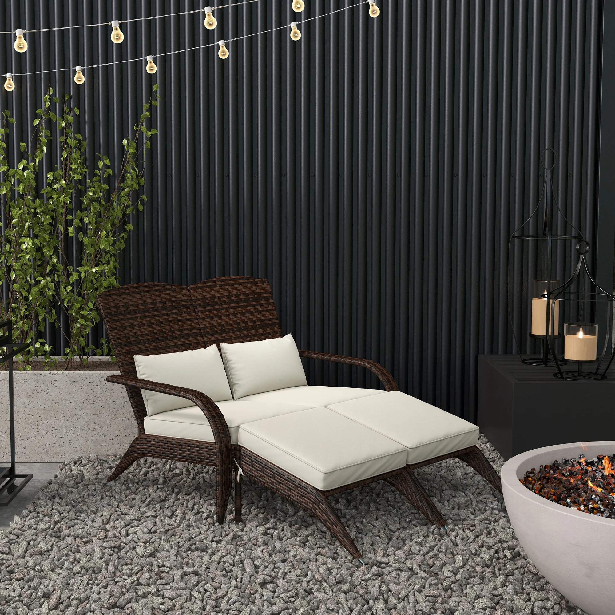 Outdoor Furniture With Fire Pit - 2 Sedie Adirondack in Vimini per
