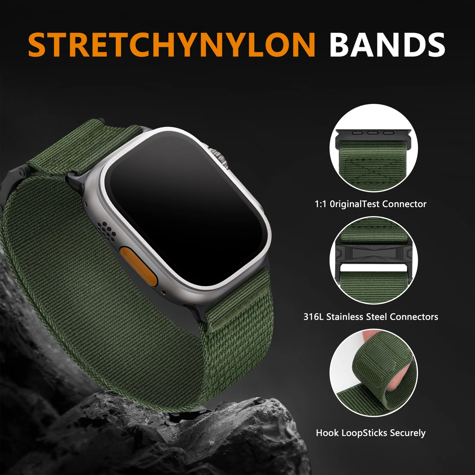 Nylon Trail Loop Strap For Apple Watch Bands Ultra 3 2 1 49mm 46mm 44mm 45mm Soft Bracelet for iWatch Series 11 10 9 8 7 6 5 SE
