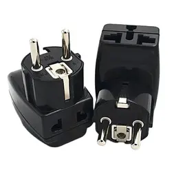 Wholesale CE 250v 16a India US UK AU swiss to eu Grounded Universal 2 in 1 Russia Germany french Schuko Plug Adapter Type E/F