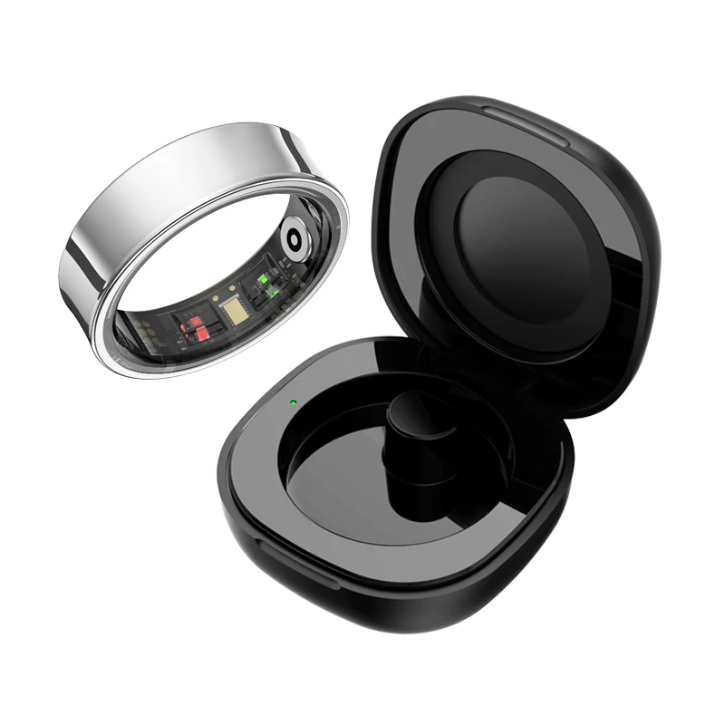 R09 Smart Ring Men Women with Charging Case,Heart Rate Blood Oxygen,Skin Temperature Monitor,5ATM Waterproof For Android iOS image 3