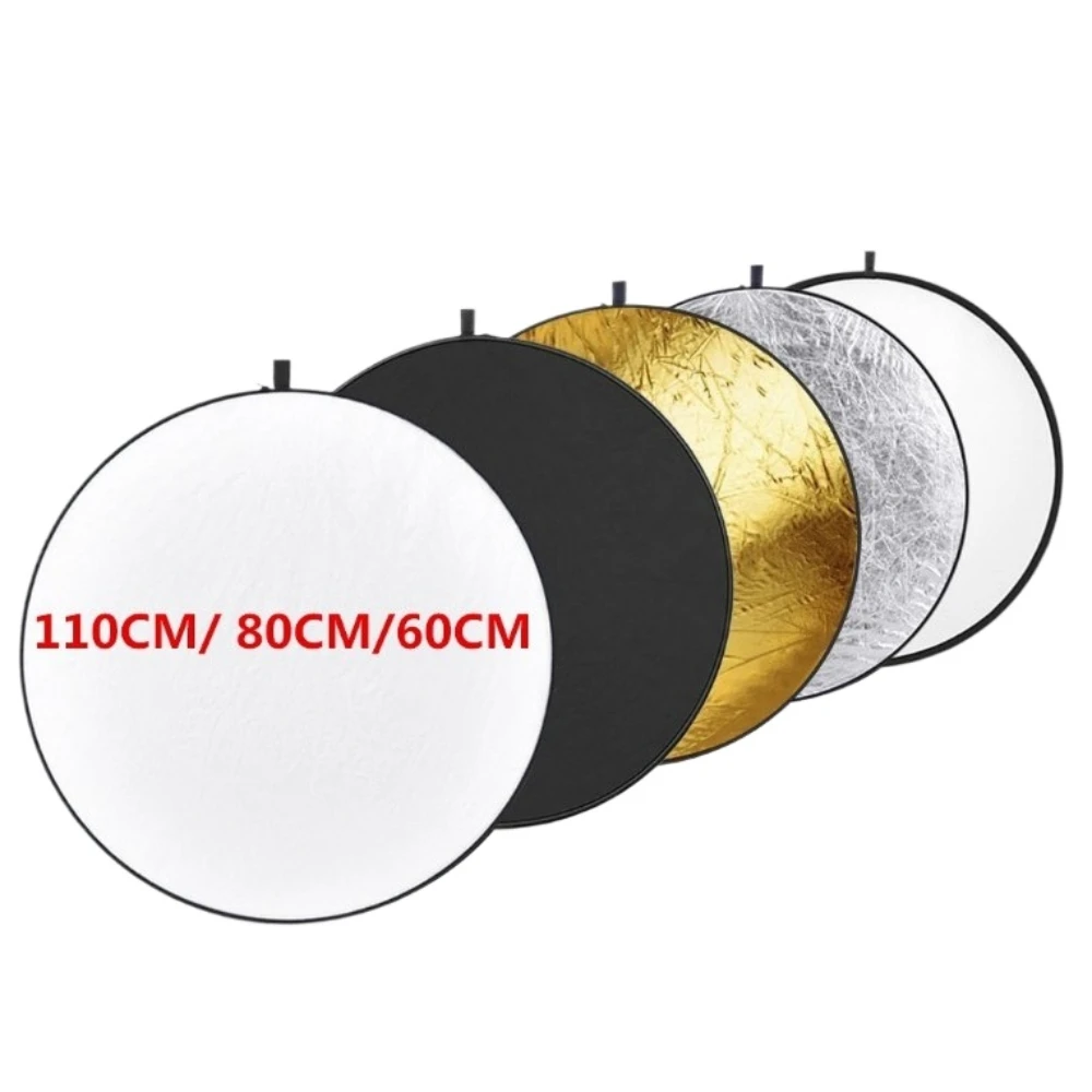 Difusor reflector de luz centímetros de 43/31/24 pulgadas 5 en 1 disco múltiple plegable con bolsa para iluminación de fotografía de estudio al aire libre