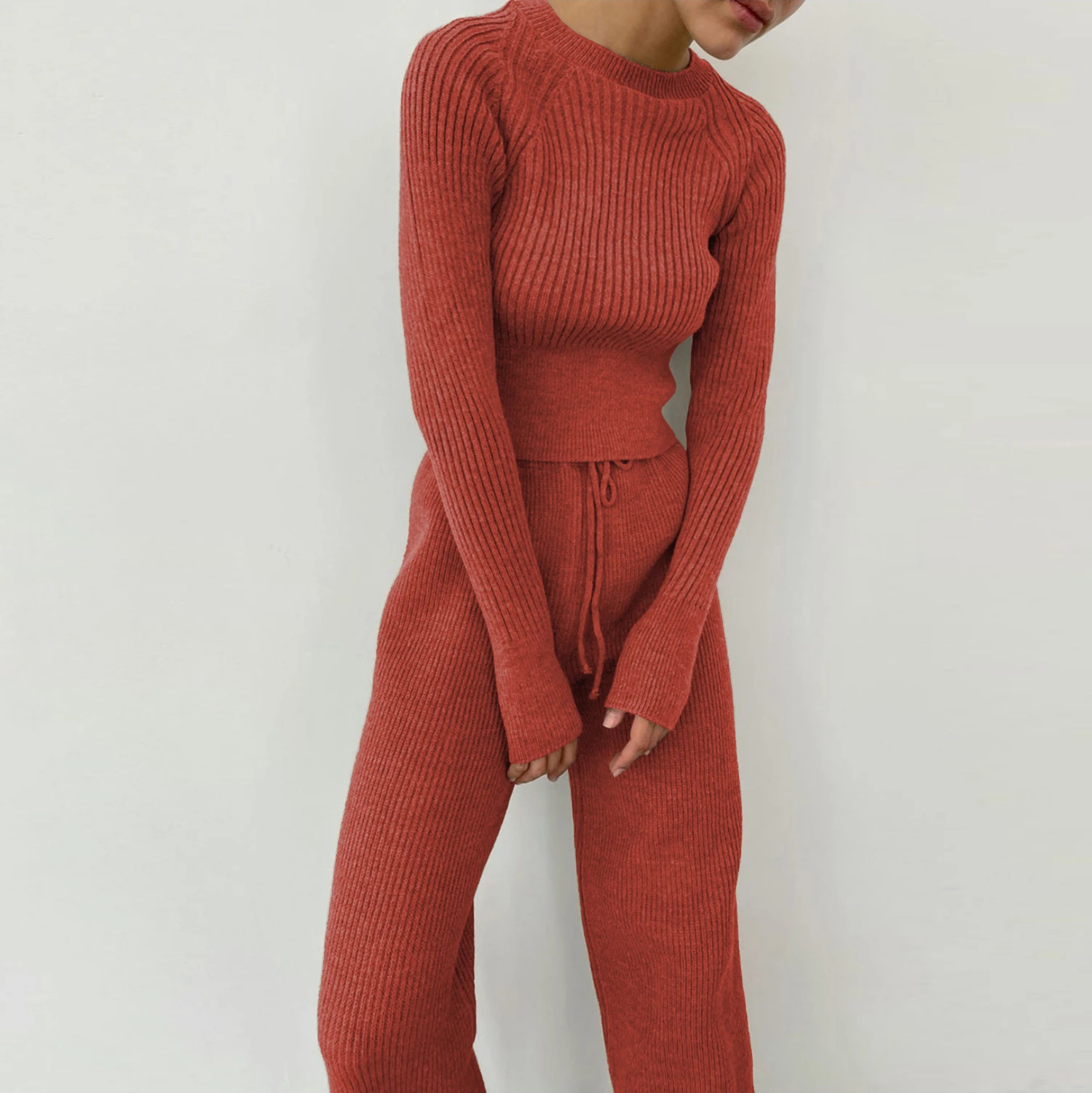 

Winter Tracksuit Women Clothing Causual Knitted Sweater Suit 2023 Two Piece Knitted Pants Warm Set Female Long Sleeve Sportswear