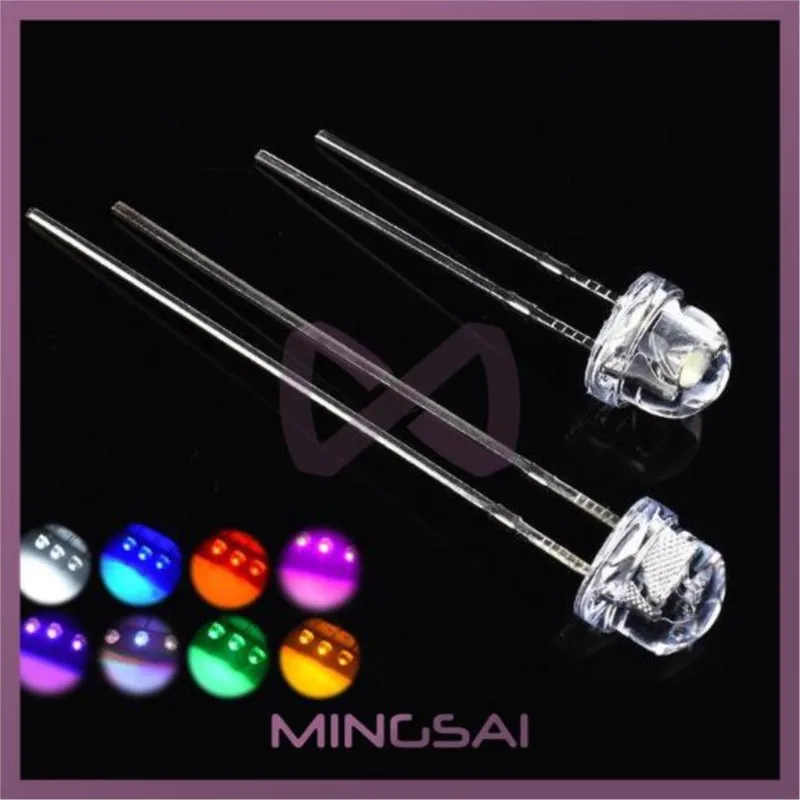 

50PCS 5mm Straw Hat LED Diode Super Bright White 0.3W 0.5W 0.75W F5 Power 0.5W Light Emitting Diode Red Yellow Green Blue Warm