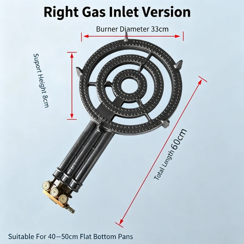 High Heat Three Ring Gas Burner Head  Commercial Stove Parts Even Heating for Street Food Stall Pancake Flat Cookware image 5