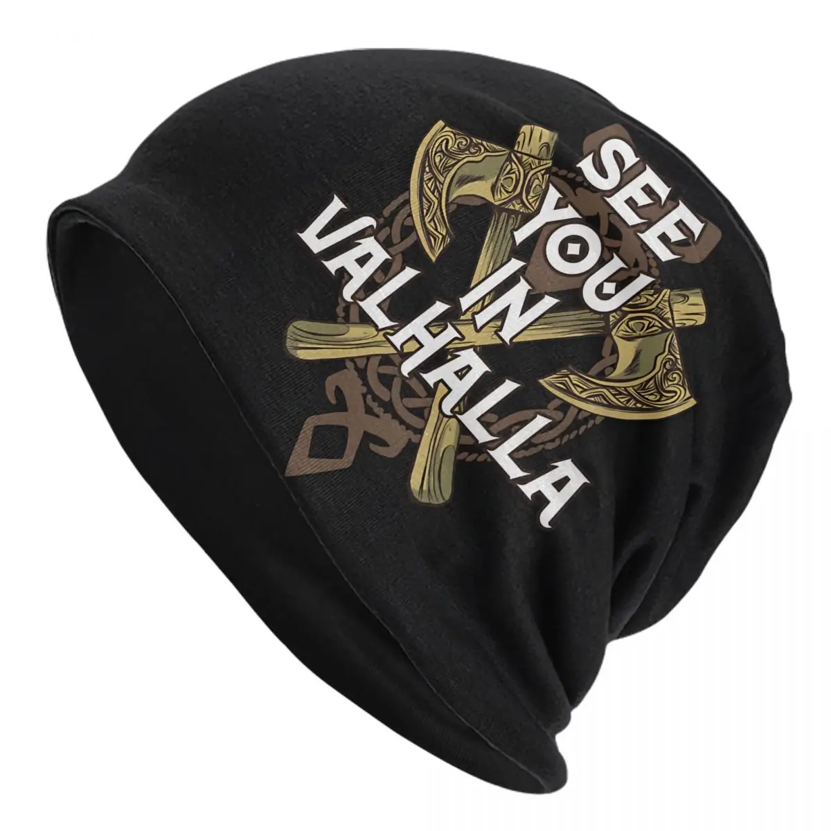 Viking See You In Valhalla Beanies Caps Hat Fashion Bonnet Hats Men