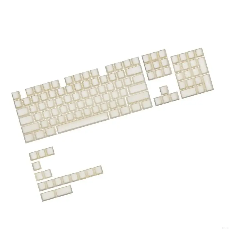 E65E Semi Transparent Inspireds 120 Key ABS Keycap Set Original Height Comfort Double Shot Injections for Mechanical Keyboards