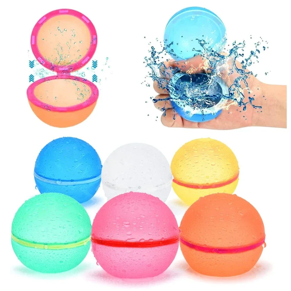 Bola de água magnética de silicone reutilizável, balões de água, jogos de piscina, brinquedos infláveis, 4-50 peças