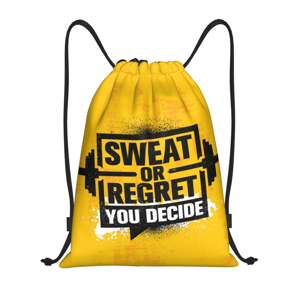 Custom Sweat Or Regret You Decide Gym Motivational Quote Drawstring Bag Portable Sackpack Bodybuilding Workout Fitness Backpacks