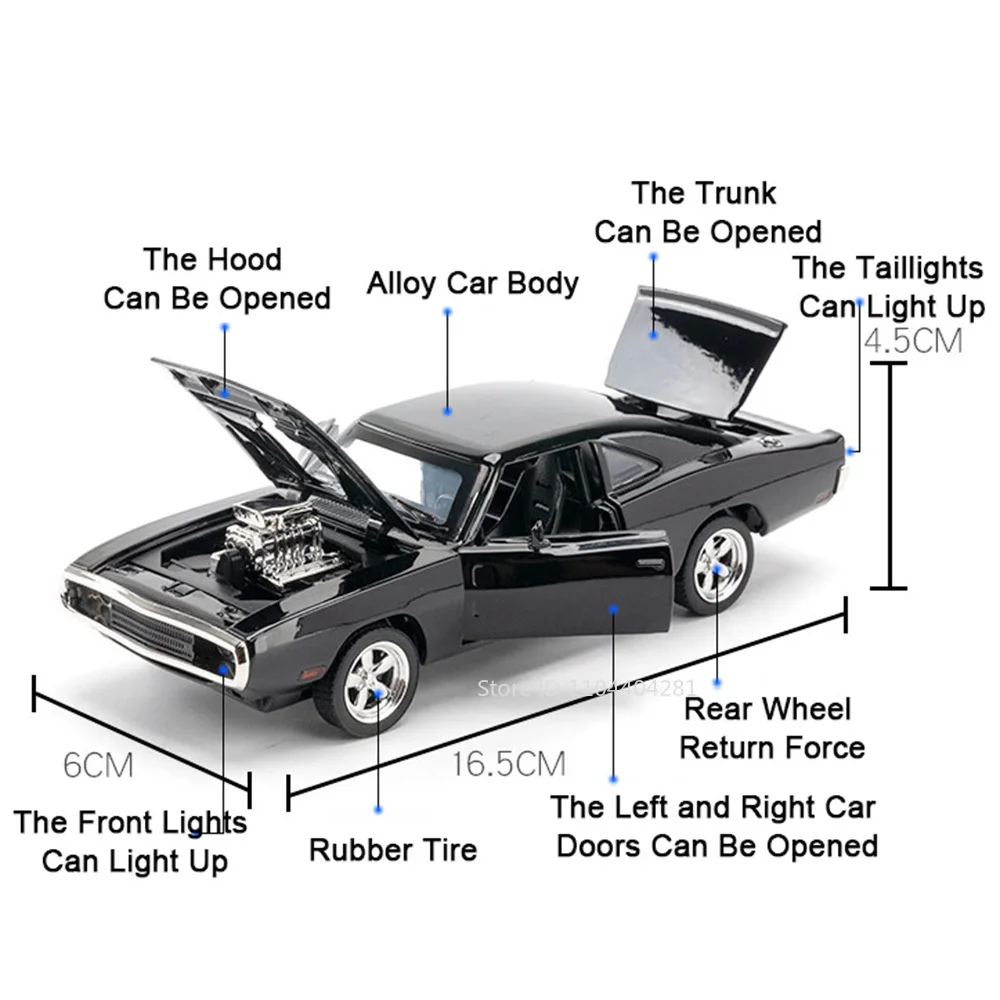 1:32 Camaro Ladegerät 1970 Auto Spielzeug Druckguss Legierung Modell Gummi Reifen Metall Körper Sound Licht Zurückziehen Türen Geöffnet Fahrzeuge Kind Geschenk