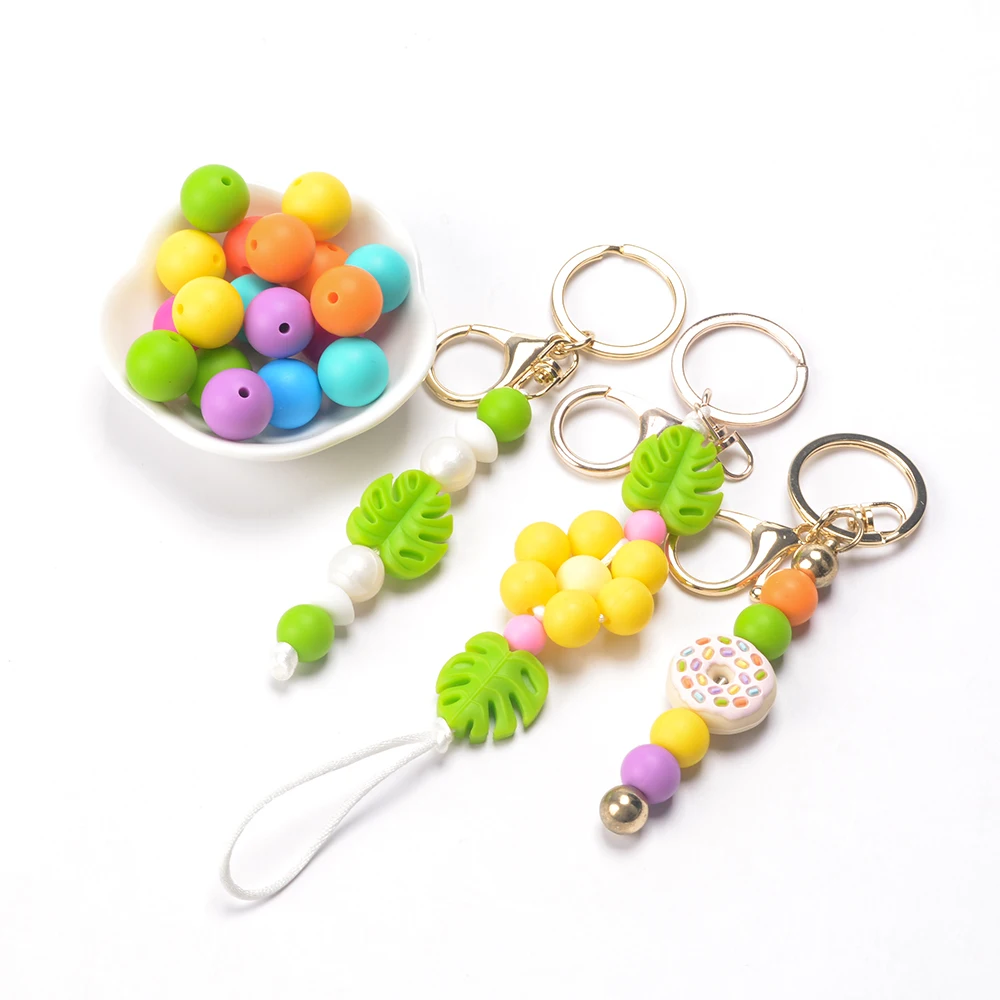 LOFCA 50Pcs/Lot Silicone Bead 9/12/15MM Used In Jewelry Making Necklace Bracelets Keychain Jewelry Accessories