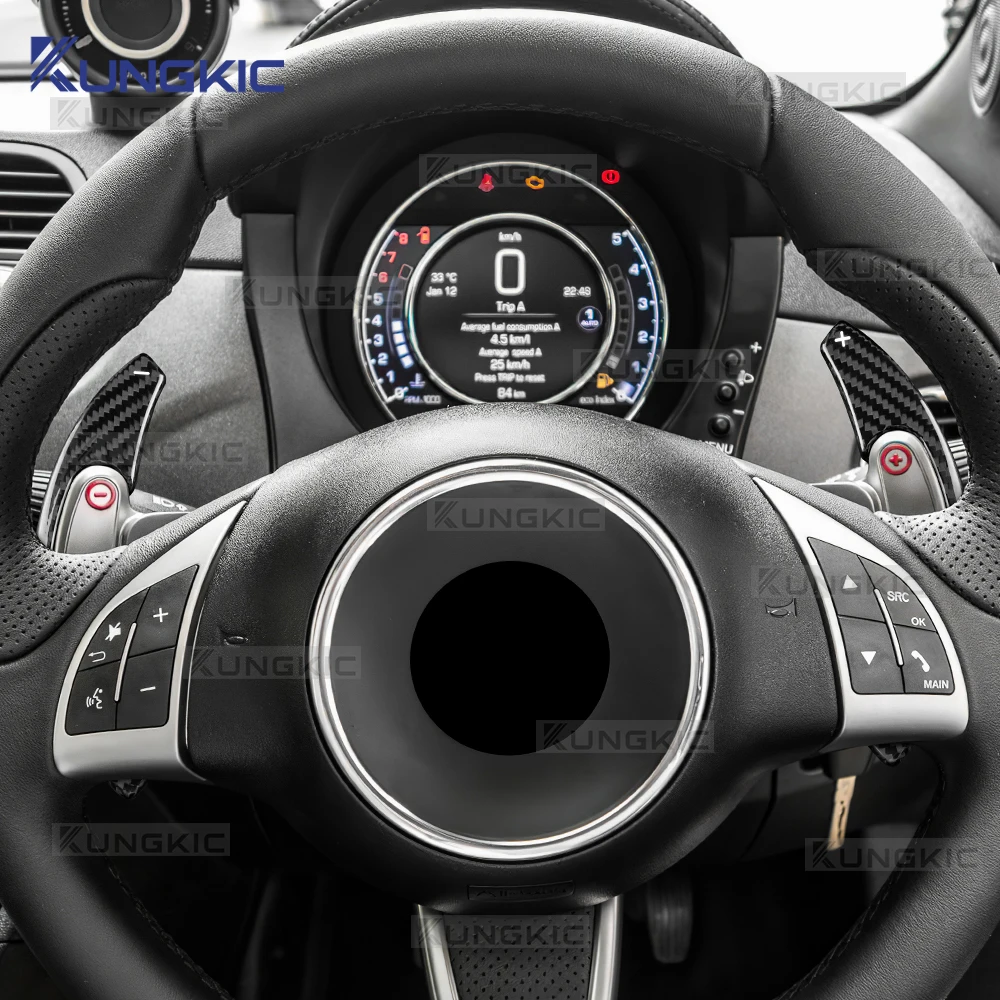 Abarth 595/695 ステアリングホイール シフトパドル カーボンファイバー