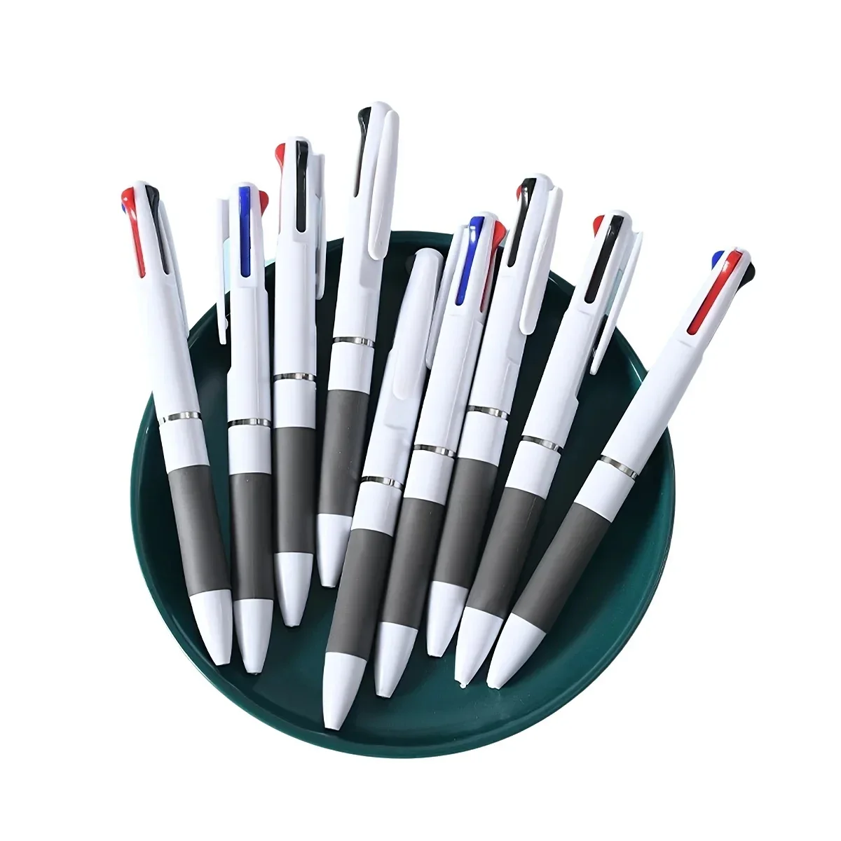 

Набор из 6 выдвижных шариковых ручек 3-в-1 — овальный пластиковый корпус, разноцветные чернила — идеально подходят для офиса и школы