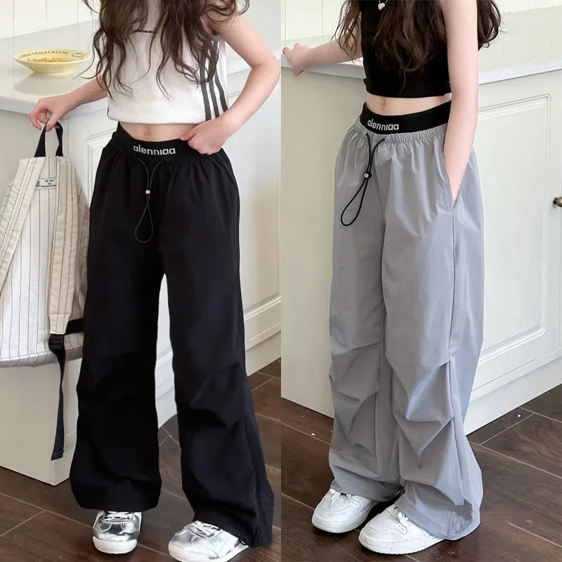 

Girls' Overalls Pants Children's Clothing 2025 Summer New Children's Quick-drying Sports Casual Pants Boys' Straight Pants