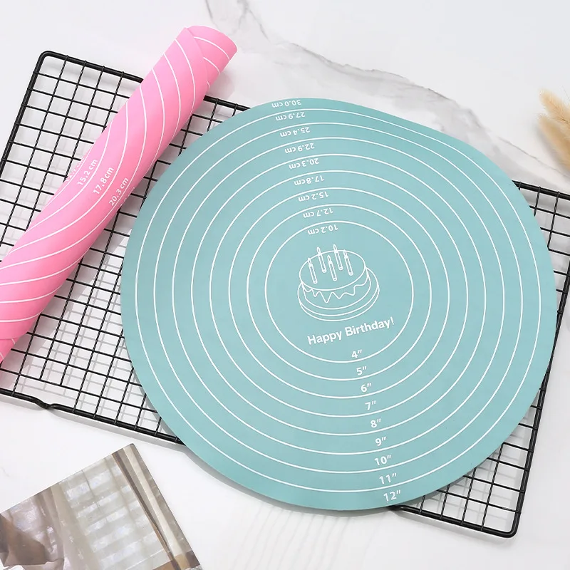 FAIS DU Cake Turntable Pat Silicone Baking Mat For Cake with Size Non-stick High Temperature Resistant Bake Tool Kitchen Gadget