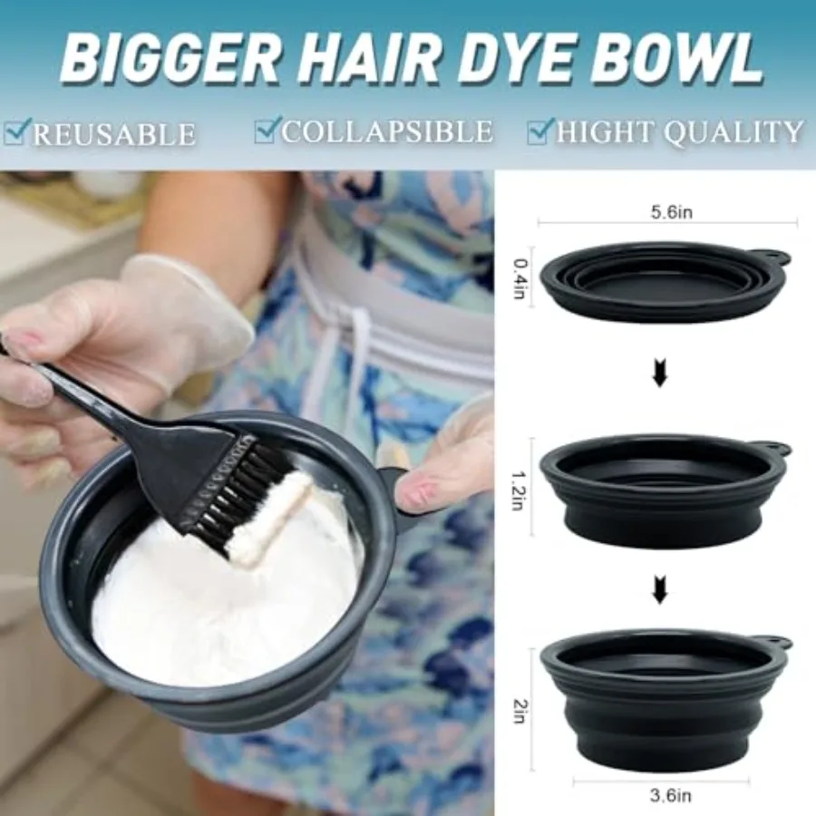 12 قطعة مجموعة تبييض الشعر منتجات تلوين الشعر المهنية مع فرشاة صبغ الشعر وعاء ألوان الشعر غطاء للأذنين مقاطع الشعر لصالون Ha