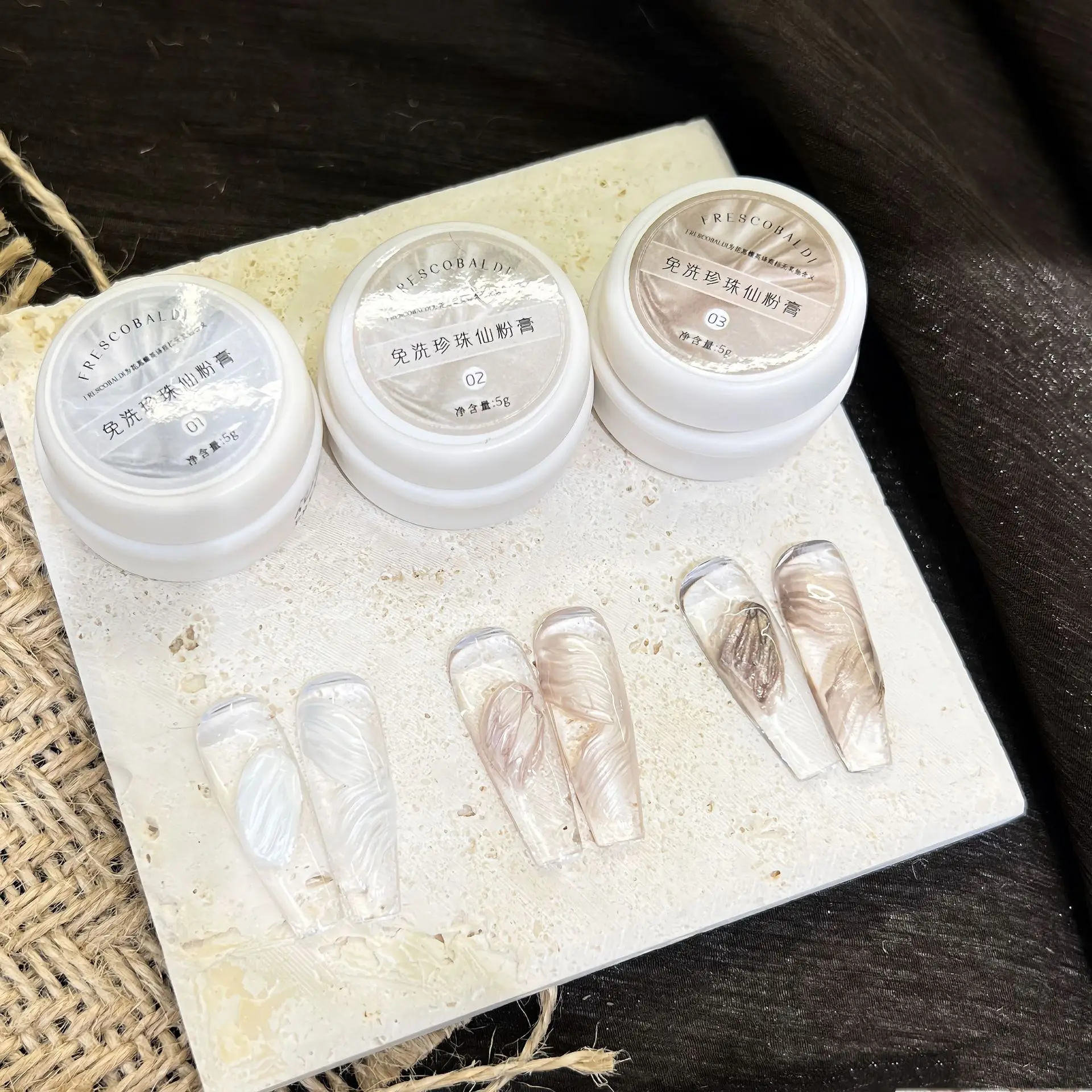 3Color Pearl Fairy Nail Powder Cream Fashion Aurora Texture Stereoscopic Effect No Wipe Pigment Chrome DIY Nail Decoration Nails