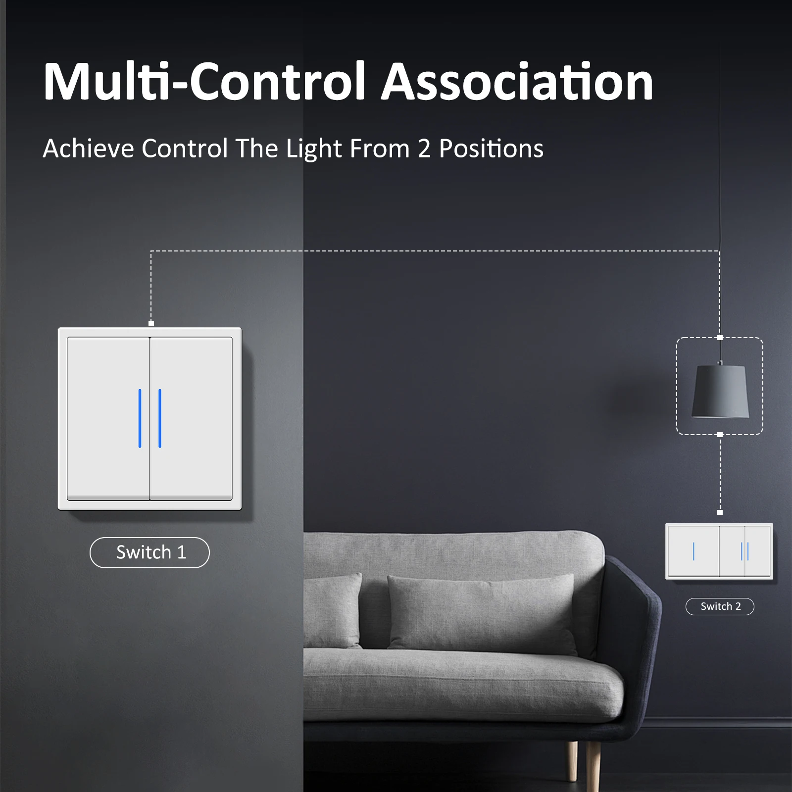 BSEED E Series Mechanical Button Switch 1/2Gang 2Way With EU Power Socket Switch With LED Indicator for Stairs Plastic Frame
