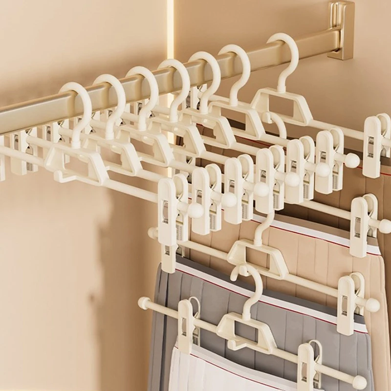 

Skirt Peg Hanger Adjustable Trouser Clips Save Space Hangers Non-Slip Fix Clip Hanger Skirt Peg Hangers Wardrobe Organizer