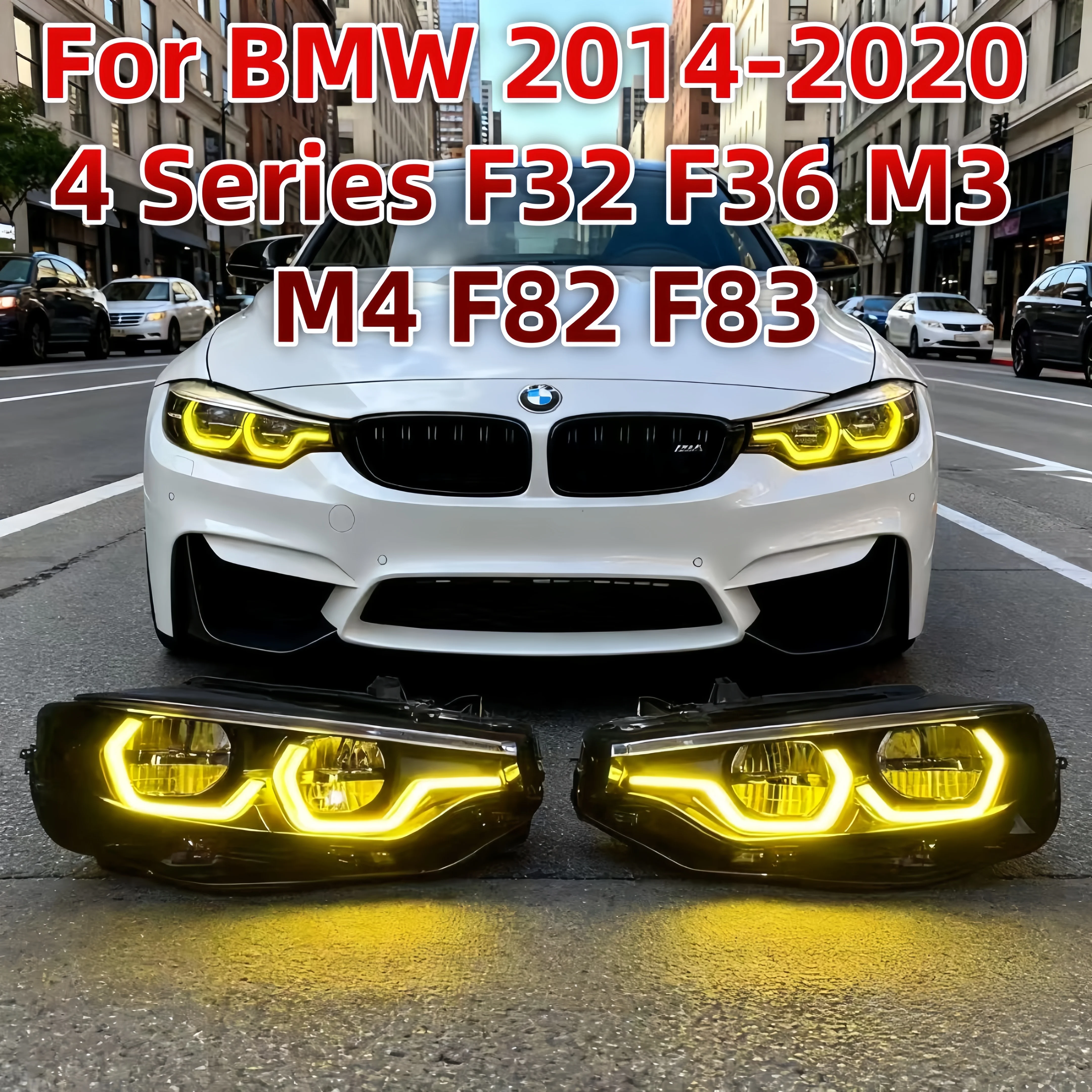 

Для BMW 2014-2020 4-й серии F32 F36 M3 M4 F82 F83, обновленная новая светодиодная ложка с застежкой фары в сборе