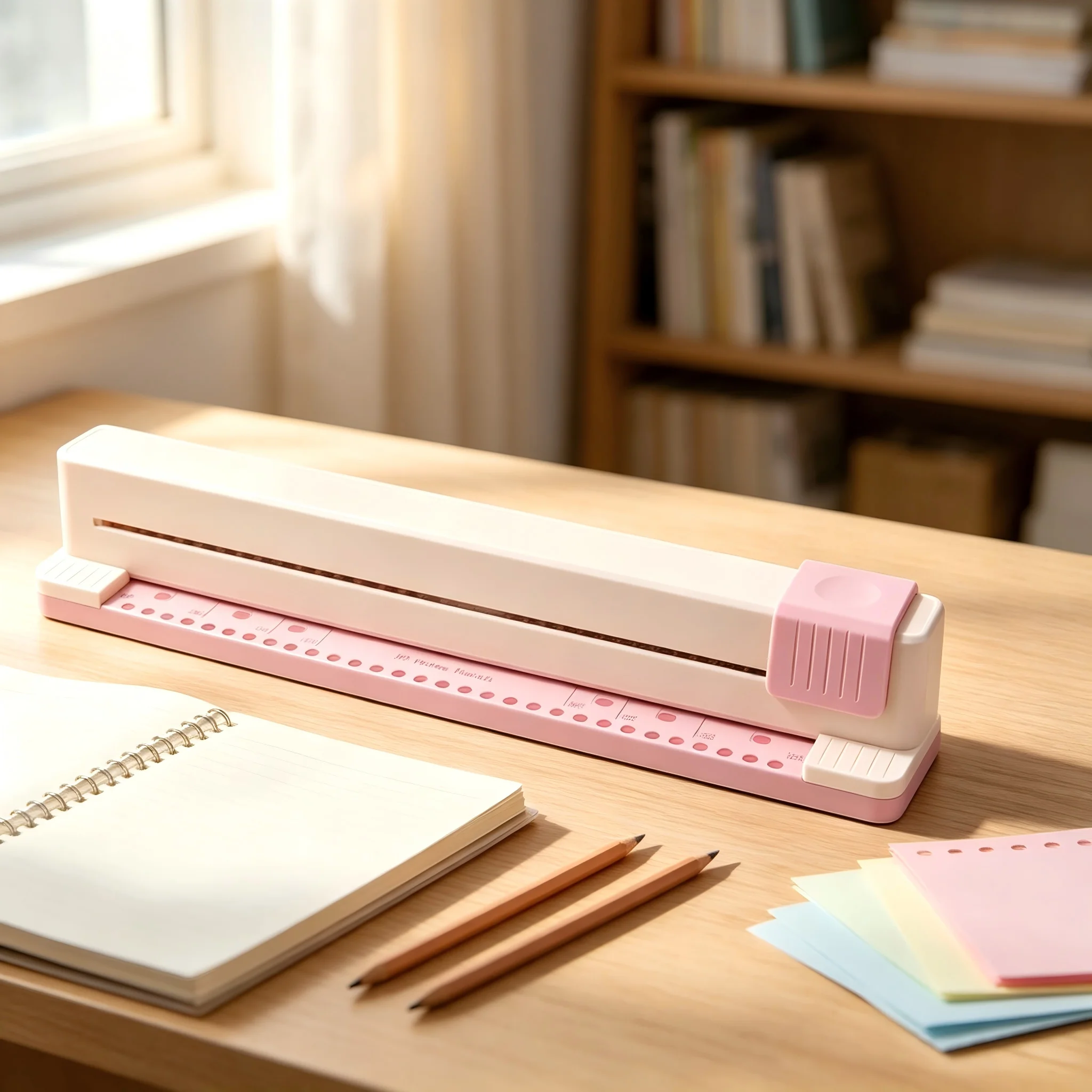 Portable Plastic Manual 30-Hole Paper Punch for A4 Sheets Handheld Binder Puncher Boxed Packaging for Students Office Use