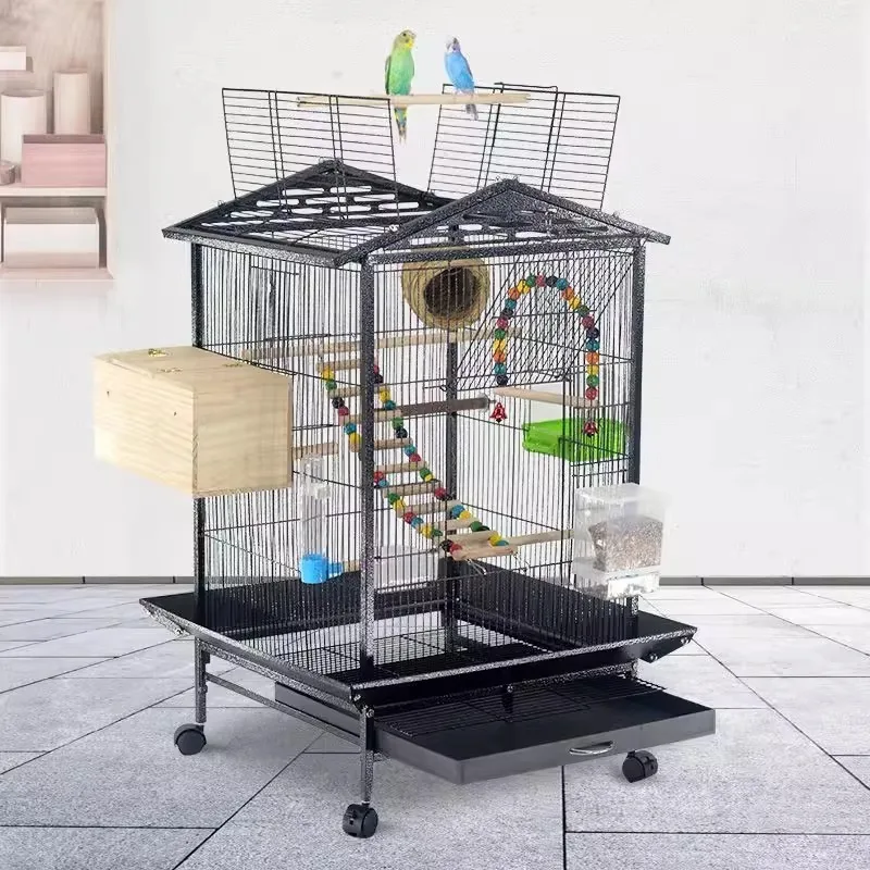 

Lovebird Bird Cage Hamster Aviary Parrot Bird Cage Vintage Stainless Steel Playground Vogelkooi Accessoires House Birds Garden