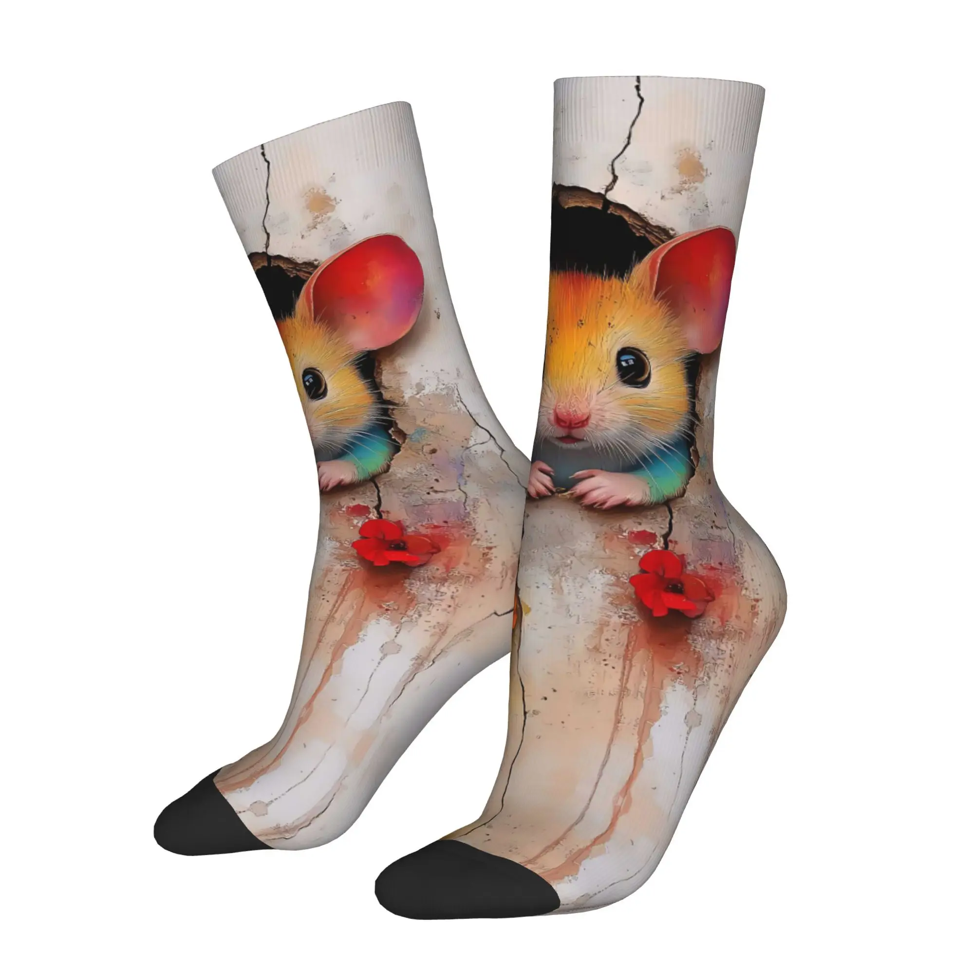 

Drilling Wall Animals Mouse Sock Printed Man Polyester Fashion