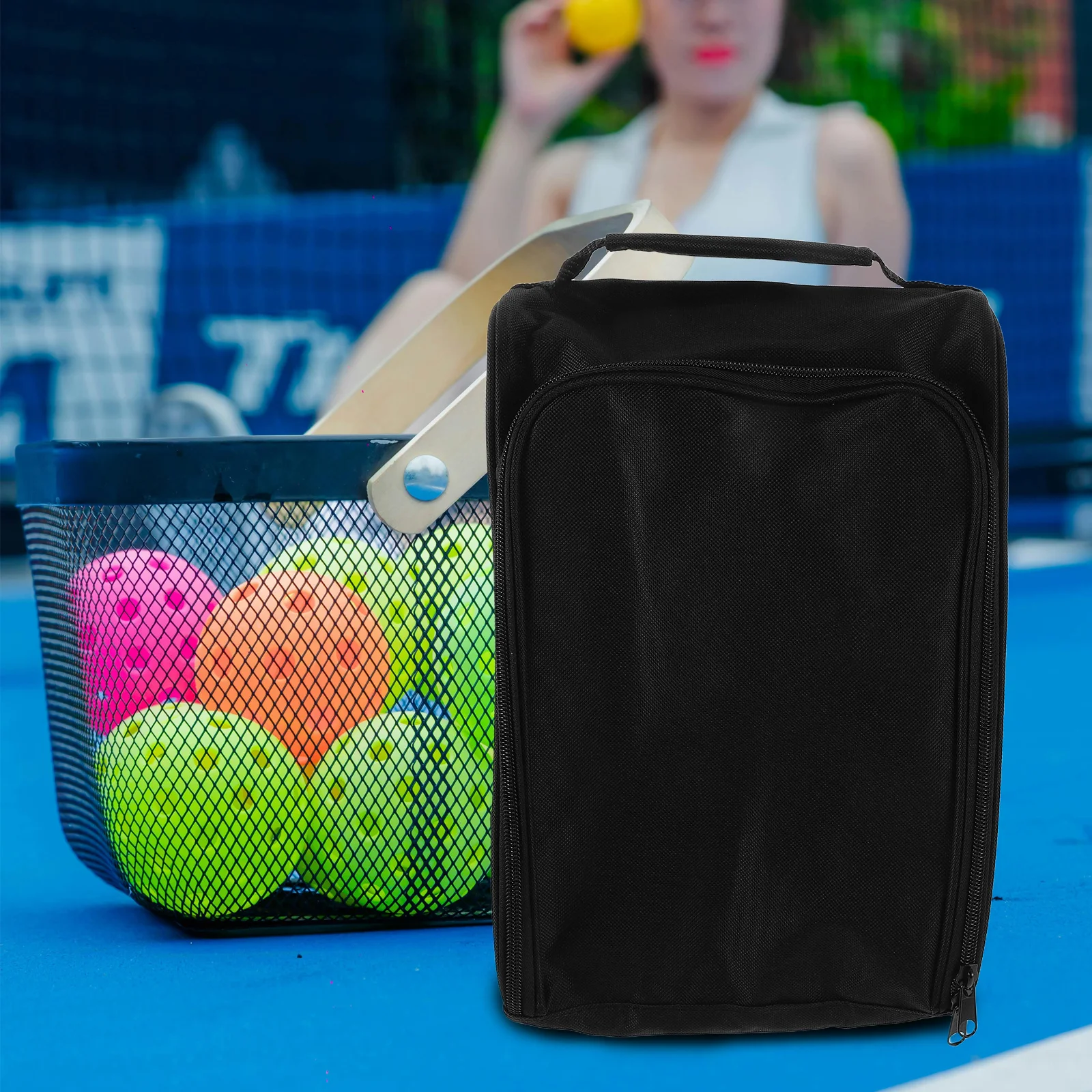 Golf Shoe Bag Zippered Carrier with Handle Side Ventilation for Socks Tees Sport Golf Baseball Soccer Accessory Travel Organizer