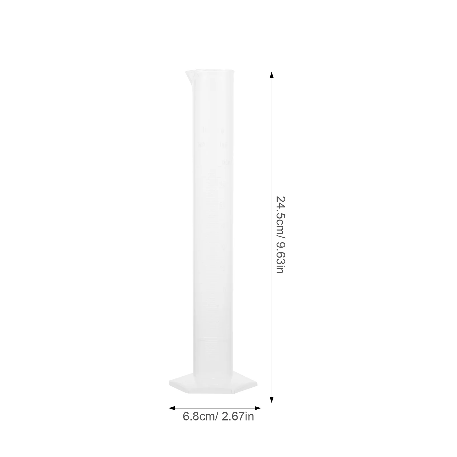 Plastic Measuring Cylinder 100ml Graduated Durable Cylinder Laboratory Test Wide Stable Roll Resistant Accurate