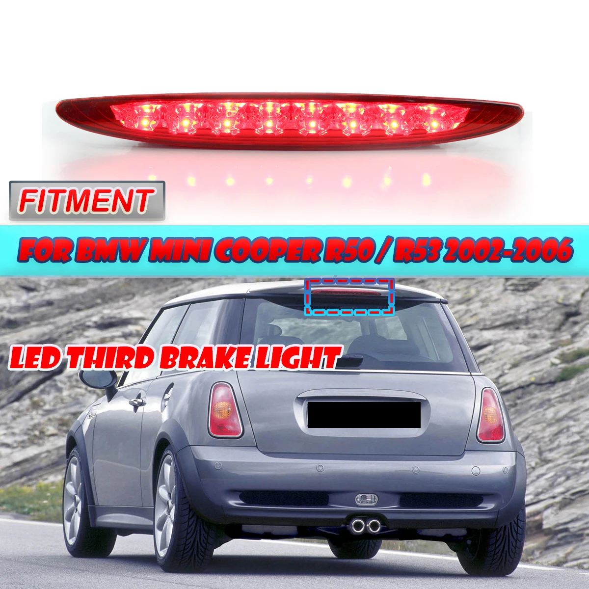 

Car Third Brake Light, Rear Tail Light Stop Lamp For-BMW Mini Cooper R50 R53 2002-2006