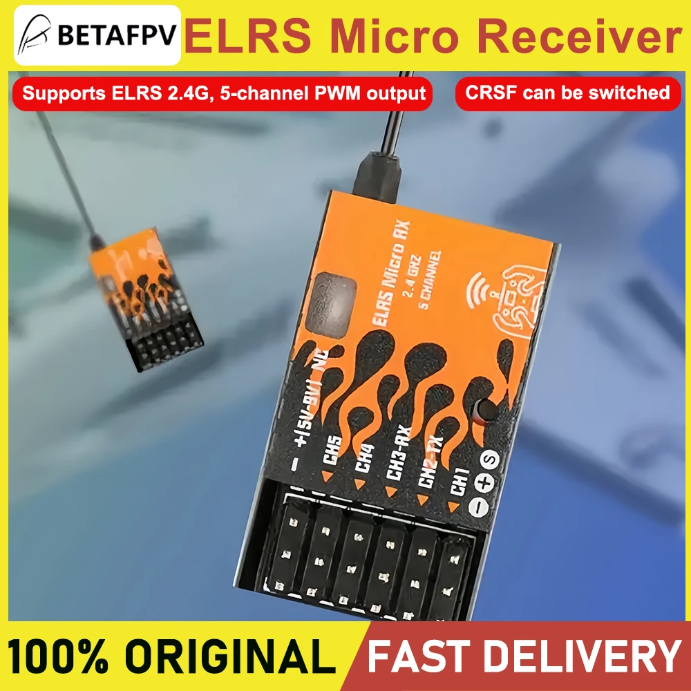 1PC 2PCS BETAFPV ELRS Micro Receiver ExpressLRS V2.0 PWM CRSF 5V 9V For Multirotor Fixed Wing RC Car Boat Model